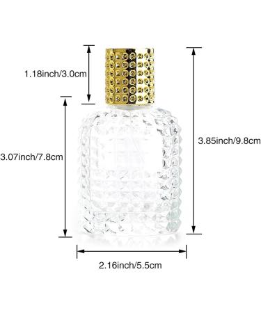Enslz 50ml Refillable Clear Glass Luxury Spray Perfume Bottle Empty Atomizer Bottle Makeup Tool 2pcs free Funnel Filler (Gold) - Buy Online on GoSupps.com
