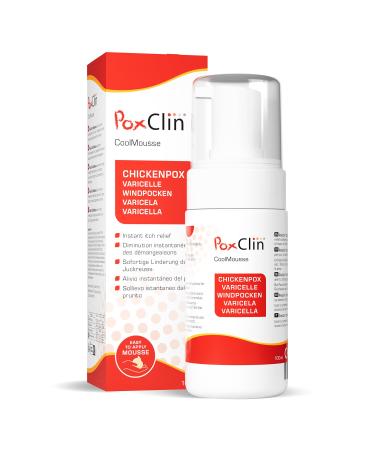PoxClin CoolMousse 100 ml - Chickenpox Treatment for Children - Relieves the symptoms and itching of chickenpox on itchy or damaged skin. Natural ingredients