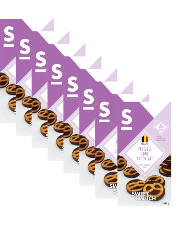 SWEET-SWITCH® Love Chocolate Pretzels 8 x 150g - Vegan - Rich in Fiber - Palm Oil Free