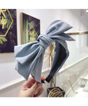 Wiwpar Knotted Bow Headbands for Women Fashion Cute Knot Headband Hair Bands Solid Bow Hair Accessories for Women Girls (Blue)
