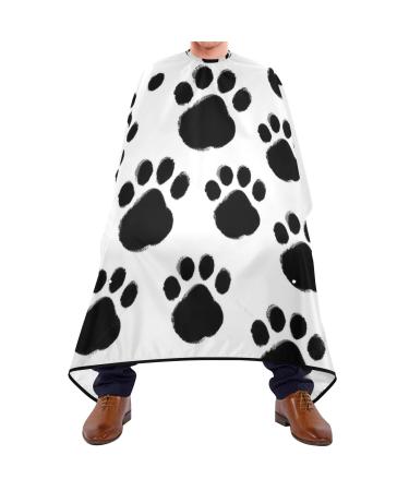 Waterproof Barber Cape -Dog's Paw Cheetah Haircut Bib for Men Unisex Hair Cutting Cape(8rp1a)