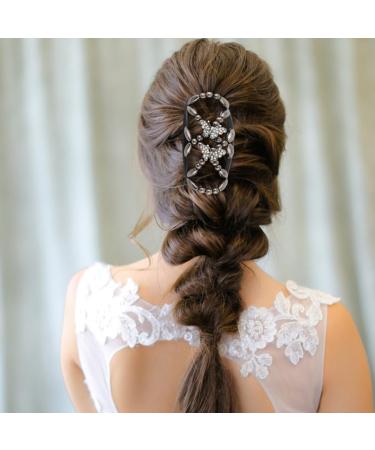 2pcs Magic Elastic Beads Hair Comb - Black White Double Clips for Women Girls | DIY Hair Styling Tool - Buy Online on GoSupps.com