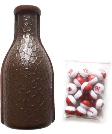 Ispiro Billiard Kelly Pool Shaker Bottle with 16 Numbered Marbles | Brown Bottle | Red and White Tally Peas/Balls - Buy Online on GoSupps.com
