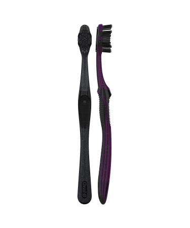 Oral-B Charcoal Toothbrush Whitening Therapy Medium 2ct - Whitens Teeth and Removes Plaque - Buy Online on GoSupps.com