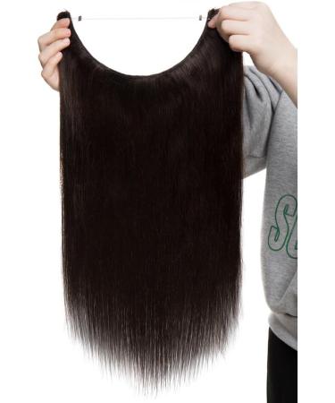 16" One Piece Hair Extension Human Hair No Clip in 100% Remy Invisible Secret Wire Hair Extensions Headband Real Hair Pieces for Women Straight (60g #2 Dark Brown) 16 Inch #2 Dark Brown - Buy Online on GoSupps.com