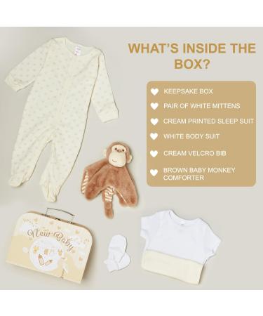 Baby Box Shop Newborn Unisex Gift Set - 7 Essential Baby Gifts for Gender Reveal, Neutral Baby Essentials in Cream - Buy Online on GoSupps.com