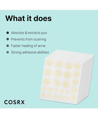 COSRX Acne Pimple Patch - 240 Count (Pack of 10) | Hydrocolloid | Blemish & Zit Cover Spot Stickers | for Face & Body | Non-Toxic, Cruelty-Free - Buy Online on GoSupps.com