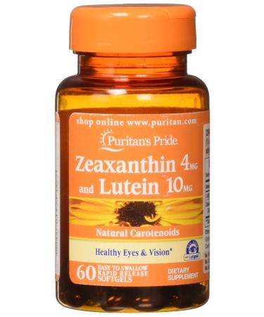 Zeaxanthin 4mg with Lutein 10mg Supports Healthy Eyes and Vision 60 ct by Puritans Pride