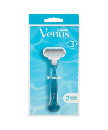 Gillette Venus Smooth Women's Shaver with 2 Razor Blades 3 Blades with Protective Pad Current Version