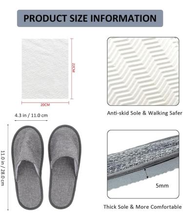 Buy Aomigt Portable Non-Slip Disposable Slippers | Linen & Terry Slippers for Hotels Guests & Travel 4 Pairs - Buy Online on GoSupps.com