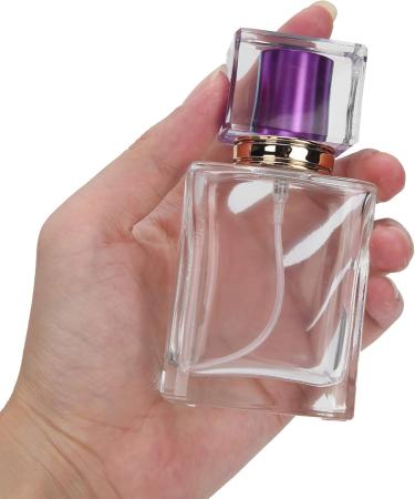 Glass Perfume Bottle Refillable Perfume Atomizer Dispenser Liquid Makeup Container 50ml (Purple) - Buy Online on GoSupps.com