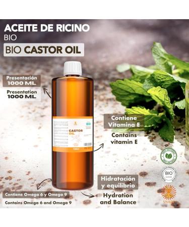 Snadi - Pure Organic Castor Oil | 1 liter | Cold Pressed | Antioxidant Anti-Aging | Moisturizing for Dry Skin Body and Hair | Stimulates Eyelash and Beard Growth | Organic - Buy Online on GoSupps.com