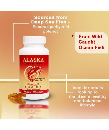 NCB NCB TECHNOLOGY Alaska Deep Sea Omega-3 Fish Oil 1000mg | EPA & DHA Softgels | Wild-Caught & Sustainably Sourced | Supports Heart Brain Joint & Immune Health | 300 Softgels - Buy Online on GoSupps.com