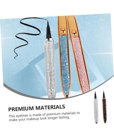 PLAFOPE 4 Pcs Diamond Eyeliner Cosmetic Pens Gold Eyeliner Professional Eyeliner Pen Rose Gold Plated Black - Buy Online on GoSupps.com