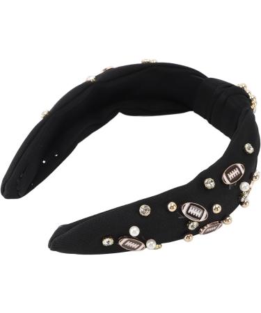 Knotted Headband Wide Knotted Headband with Top Knot Design for Festivals and Everyday Wear (Black) - Buy Online on GoSupps.com