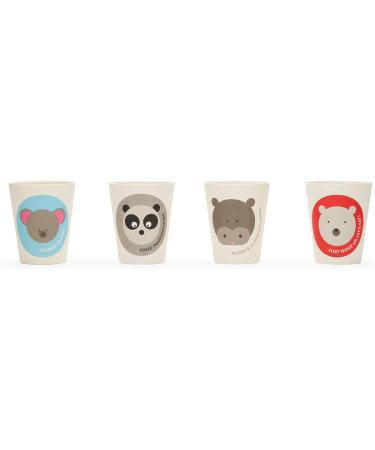 Red Rover Bamboo Animal Kids Drinking Cups - Pack of 4 - 8 Oz.