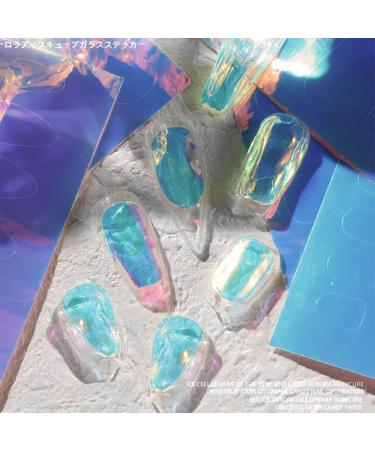 Holographic Manicure DIY Aurora Ice Cube Nail Stickers Self-Adhesive Decals(01) Style01 - Buy Online on GoSupps.com