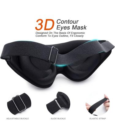 3D Sleep Mask for Men and Women with Earplugs - Night Blindfold for False Eyelash Extensions, Yoga, Travel - Grey - Buy Online on GoSupps.com