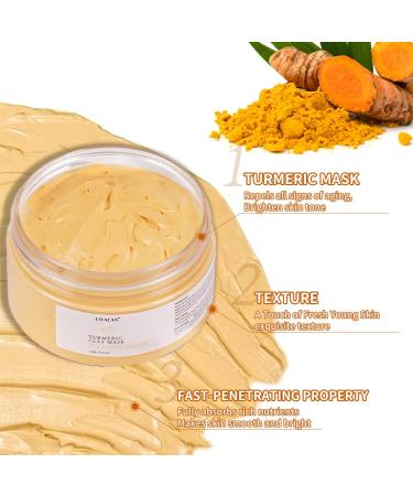 Liyalan Turmeric Clay Mask for Blackheads and Pores - Gleamin Vitamin C Facial Mask for Acne and Dark Spots - Buy Online on GoSupps.com