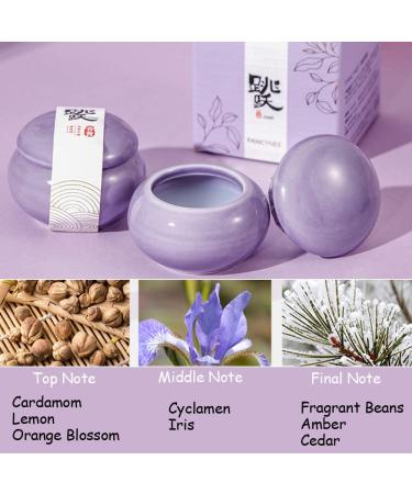 Solid Perfume Floral Scent Fragrance All Natural Ancient Chinese Craftsmanship for Women Girls Travel Friendly with Ceramic Jar (Purple) - Buy Online on GoSupps.com
