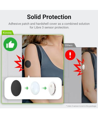 Kovoq Waterproof Plaster for Freestyle Libre 3 Sensor - 25 Pack Medical Quality Breathable & Skin-Friendly (Black) - International Shipping Available - Buy Online on GoSupps.com