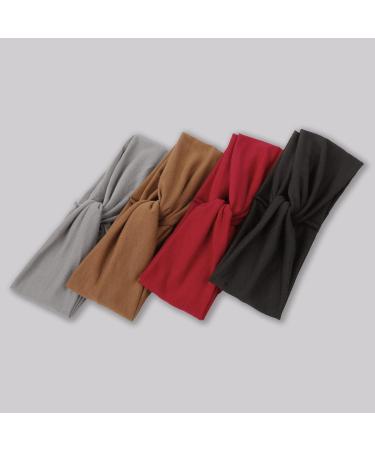 Huachi Non Slip Headbands for Women & Girls - 8 Pack Twisted Knot Hairbands - Workout Hair Accessories in Solid Colors - Buy Online on GoSupps.com