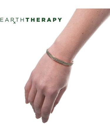 Women's Pure Copper Magnetic Healing Bracelet for Arthritis & Joint Pain Relief - Adjustable Rope Inlay Style | Earth Therapy Reddish Brown - Buy Online on GoSupps.com