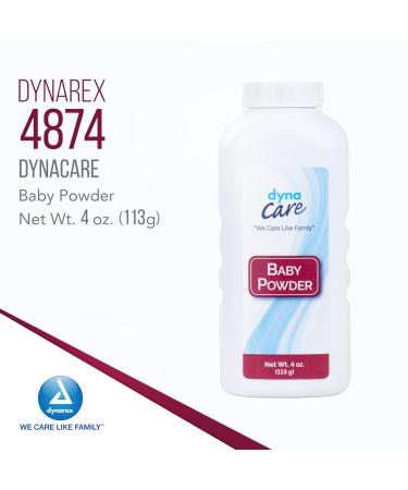 Dynarex Baby Powder 4 oz 48-Pack - Talcum Powder for Men, Women, Kids & Elderly - Moisture Absorber, Prevents Itching & Chafing - Gentle On Skin - Hospital & Home Use - Buy Online on GoSupps.com