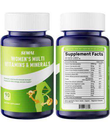 SEMAL Daily Multivitamin & Multimineral Supplement for Women (90 Capsules) - Buy Online on GoSupps.com