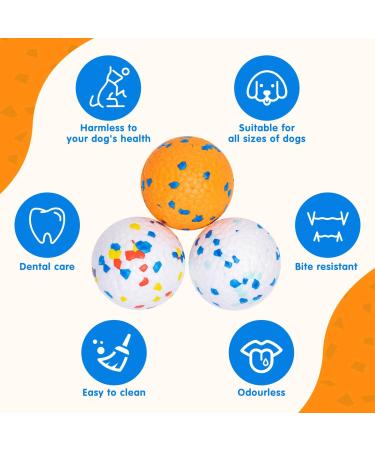 Nobleza Indestructible Dog Ball - 3 Pack Dog Toys for Aggressive Chewers | Durable Tennis Balls for All Dog Sizes & Puppies - 7cm - Buy Online on GoSupps.com