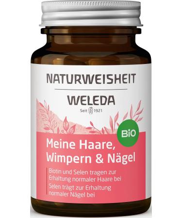Buy WELEDA Natural Wisdom Hair Eyelash & Nails Supplement - Organic Biotin Selenium Silicon & Pomegranate for Beautiful Hair & Healthy Nails (46 Capsules) - Vegan & Gluten-Free - Buy Online on GoSupps.com
