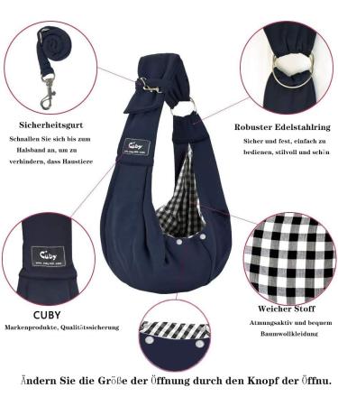 Cuby Adjustable Pet Carrier Sling for Small Dogs & Cats Travel Bag with Double Ring Shoulder Strap (Blue) - Compact & Convenient - Buy Online on GoSupps.com