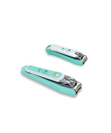 PAFASON Nail Clipper Set with Nail Catcher & Nail File Super Sharp for Fingernail & Toenail Clippers for Men & Women Green