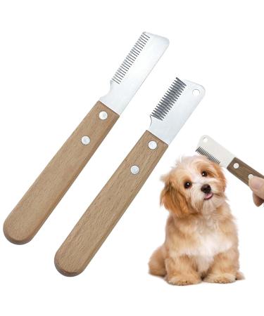 Trimmeters set for dogs and cats with fine and medium tooth: 2-part professional trimmet stainless steel stainless steel knife trim knife care knife fell care comb for dogs and cats - Buy Online on GoSupps.com