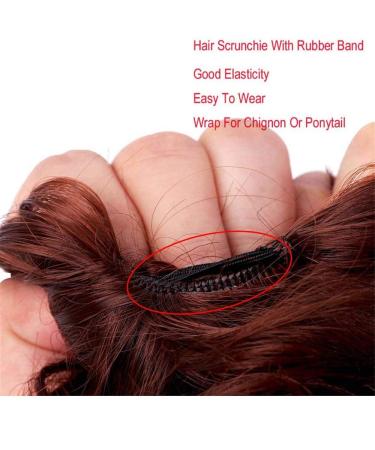 Artificial Elastic Wavy Curly Hair Donut Wig - Dark Brown Ponytail Curls for Women | 6-Inch Curly Hair Piece - Buy Online on GoSupps.com