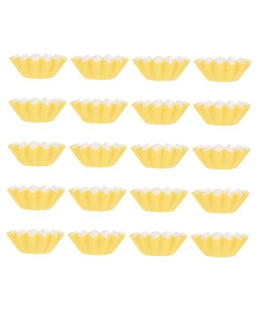 50 pieces of cardboard cup from wax candlelight wax melting inlays Wax shells for candles peppermintwax melts pet-coated paper burner high temperature resistance yellow 9x9x8cm