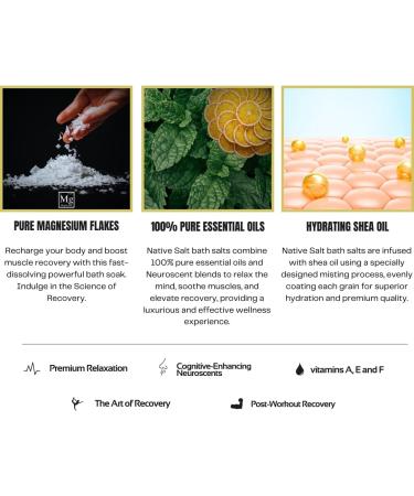 NATIVE SALT LTD Magnesium bath flakes infused with shea oil eucalyptus and peppermint natural source of magnesium mineral bath flakes magnesium recovery vegan and palm oil free 1 kg - Buy Online on GoSupps.com