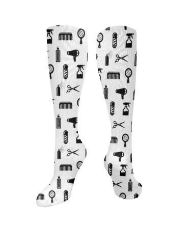 Hairdresser compression socks with patterns for women and men circulation 15 20 mmHg is the best support for sporty running and cycling