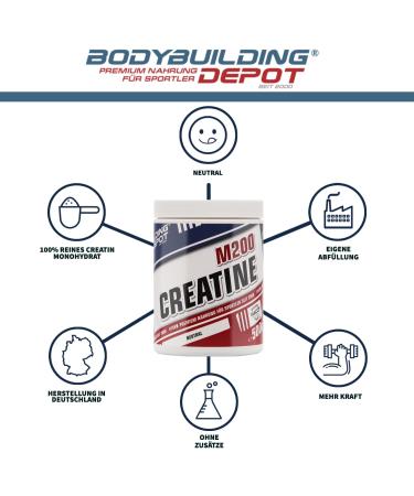 Buy Bodybuilding Depot M200 Creatine Powder 500G - Maximize Muscle Strength & Mass Pure High-Dose Creatine Monohydrate Additives | International Shipping Available - Buy Online on GoSupps.com
