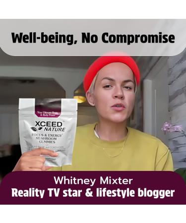 XCEED NATURE Lions Mane & Cordyceps Mushroom Gummies - 10in1 Supplement - for Focus Energy Mood Memory & Clarity - 60 Pcs - Buy Online on GoSupps.com