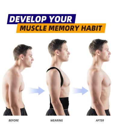 Posture Correction Back Support Belt for Men & Women - Align Spine & Relieve Shoulder Pain - Adjustable Back Straightener with Bag (L) - Buy Online on GoSupps.com