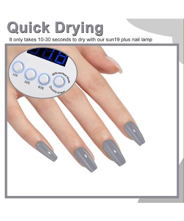 HTPARY Bright Grey Gel Nail Polish | Long Lasting, Soak Off, UV/LED Cure | Nail Art Manicure Salon Quality | Perfect DIY Gift for Girls & Women - Dark Grey - Buy Online on GoSupps.com