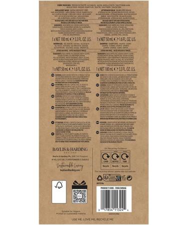 Baylis & Harding Men's Luxury Wash Bag Gift Set - Bergamot Hemp & Sandalwood (1 Pack) | Vegan Friendly - Buy Online on GoSupps.com
