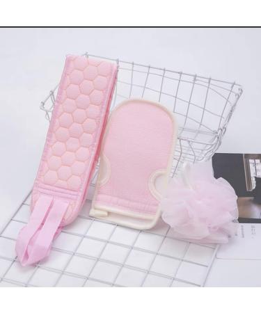 Home Scrubbing 3-Piece Set | Gentle Foaming Bath Towels for Men & Women | Durable & Time-Saving - Pink - Buy Online on GoSupps.com