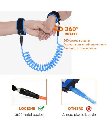 Locisne Anti Lost Wrist Link 2 Pack Toddler Safety Harness, 5.9ft - Blue+Orange - Buy Online on GoSupps.com