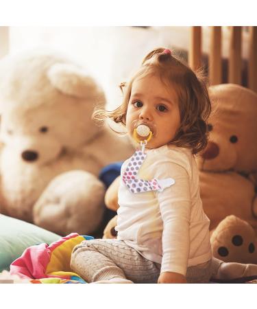 Pacifier Holder Leashes 8 Pcs Set for Girls | Silicone Button Ring Adapters | Fits All Pacifiers | Baby Teething Toys & Shower Gift - Buy Online on GoSupps.com