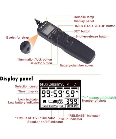 Pholsy N10 Timer Remote Control Cable for Nikon Z5 Z7-II Z6 D750 D780 | Intervalometer Replaces MC-DC2 N10 | Compatible with D5600 D5500 D5300 D3300 & More - Buy Online on GoSupps.com