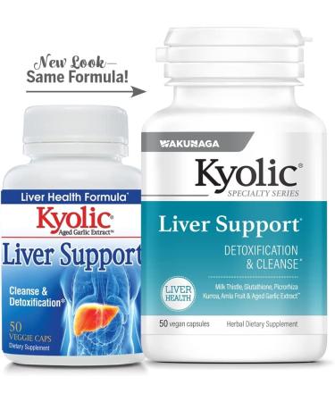 Kyolic Liver Support Detox - 50 Vegan Capsules for Cleanse & Health - Buy Online on GoSupps.com