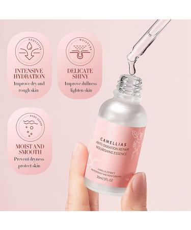 Camellia Skin Care Sets for Teenage Girls - 3PCS Pamper Gift Sets with Cleanser, Serum, and Cream for Moisture and Elasticity - Buy Online on GoSupps.com