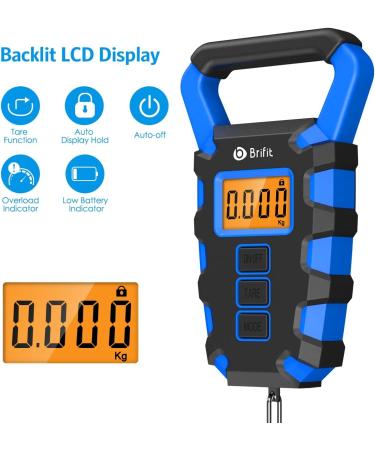AMIR 110Lb/50kg Digital Luggage & Fishing Scale with Non-Slip Handle and Backlit Display - Buy Online on GoSupps.com
